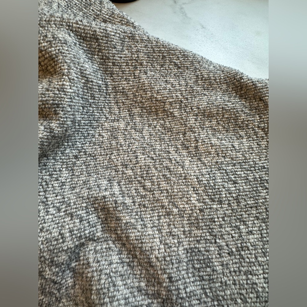 Madewell Quilted Sleeve Ivory Gray Hoodie Sweatshirt - Picture 14 of 14